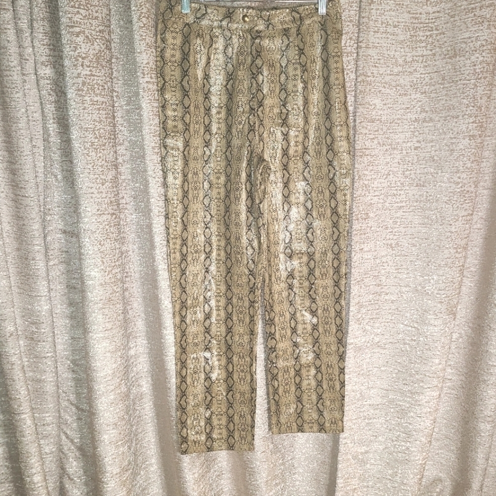 Pretty Little Thing Snake Print straight Leg Trousers Size 8